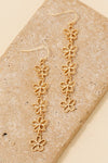 Dainty Metallic Flower Chain Dangle Earrings