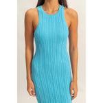Cream Maya Round Neck Bodycon Ribbed Knit Dress