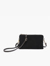Riley Black 3 Compartment Crossbody/Wristlet