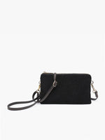 Riley Black 3 Compartment Crossbody/Wristlet