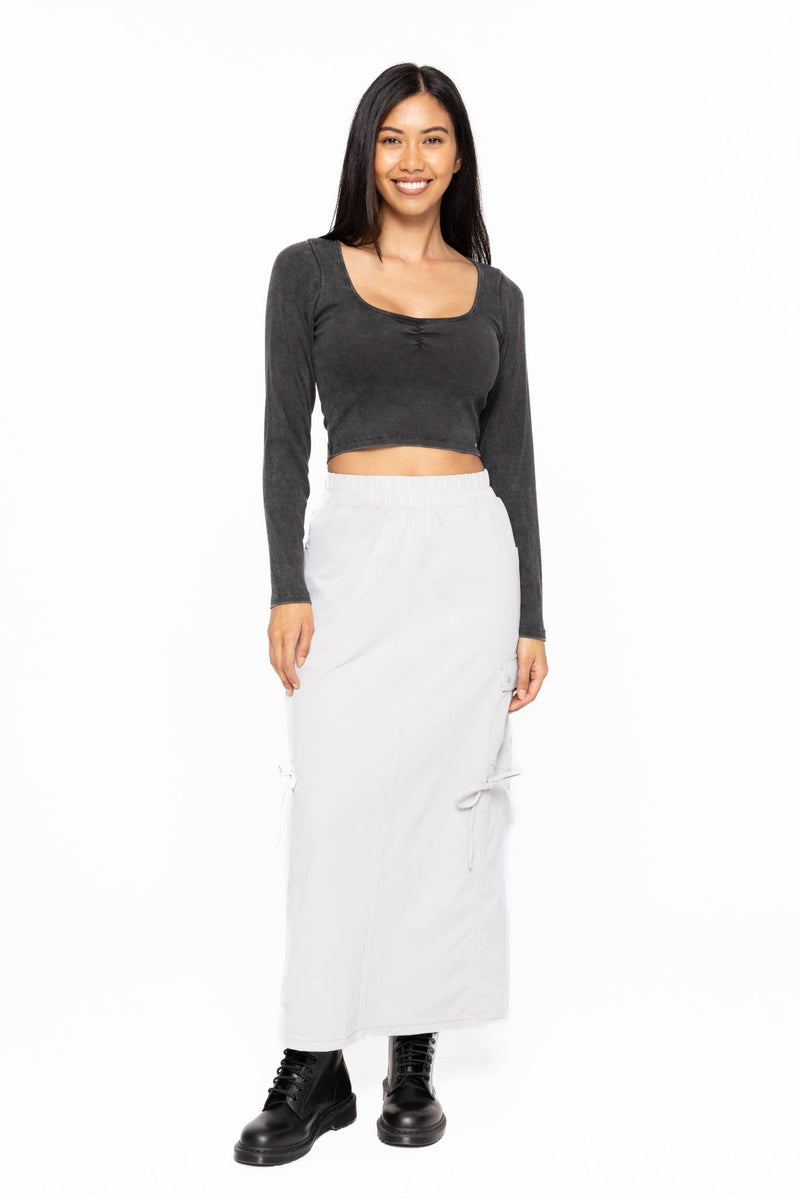 Sweetheart Black Ribbed Crop Top