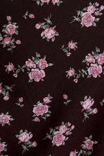 Spaghetti Strap Pink Floral Detail Midi Dress