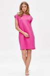Pink Cap Sleeve Scuba A-Line Dress