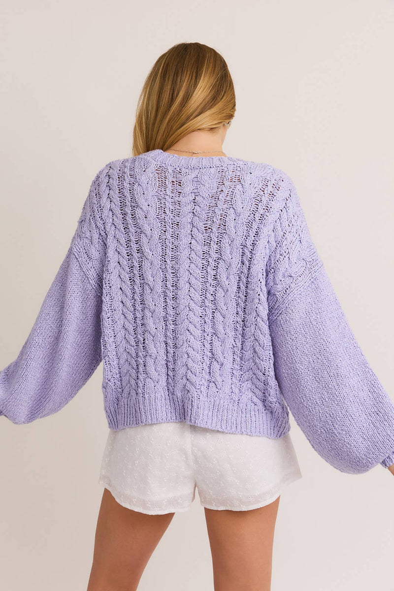 Lavender Knit Cardigan