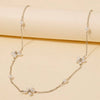 Mixed Pearl Beads Station Chain Necklace