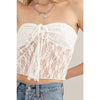 White Floral Lace Tube Top