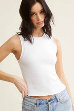 Cream Stretchy Ribbed Top