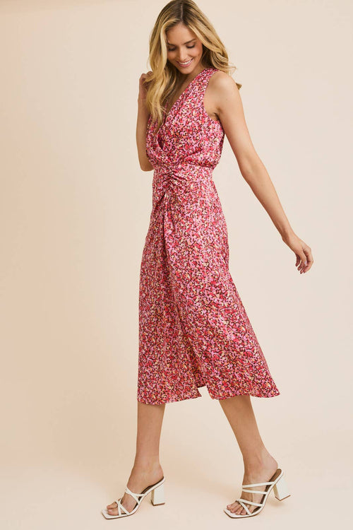 Abstract Print Midi Dress