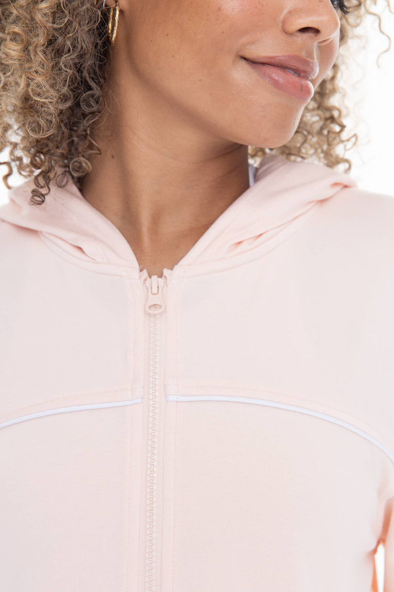 Pearl Blush Dolman Sleeve Fleece Hoodie