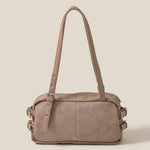 Taupe Belt Strap Rectangular Hand Bag