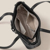 Brown Rectangle Belt Strap Faux Leather Shoulder Bag