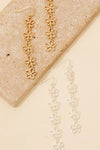 Dainty Metallic Flower Chain Dangle Earrings