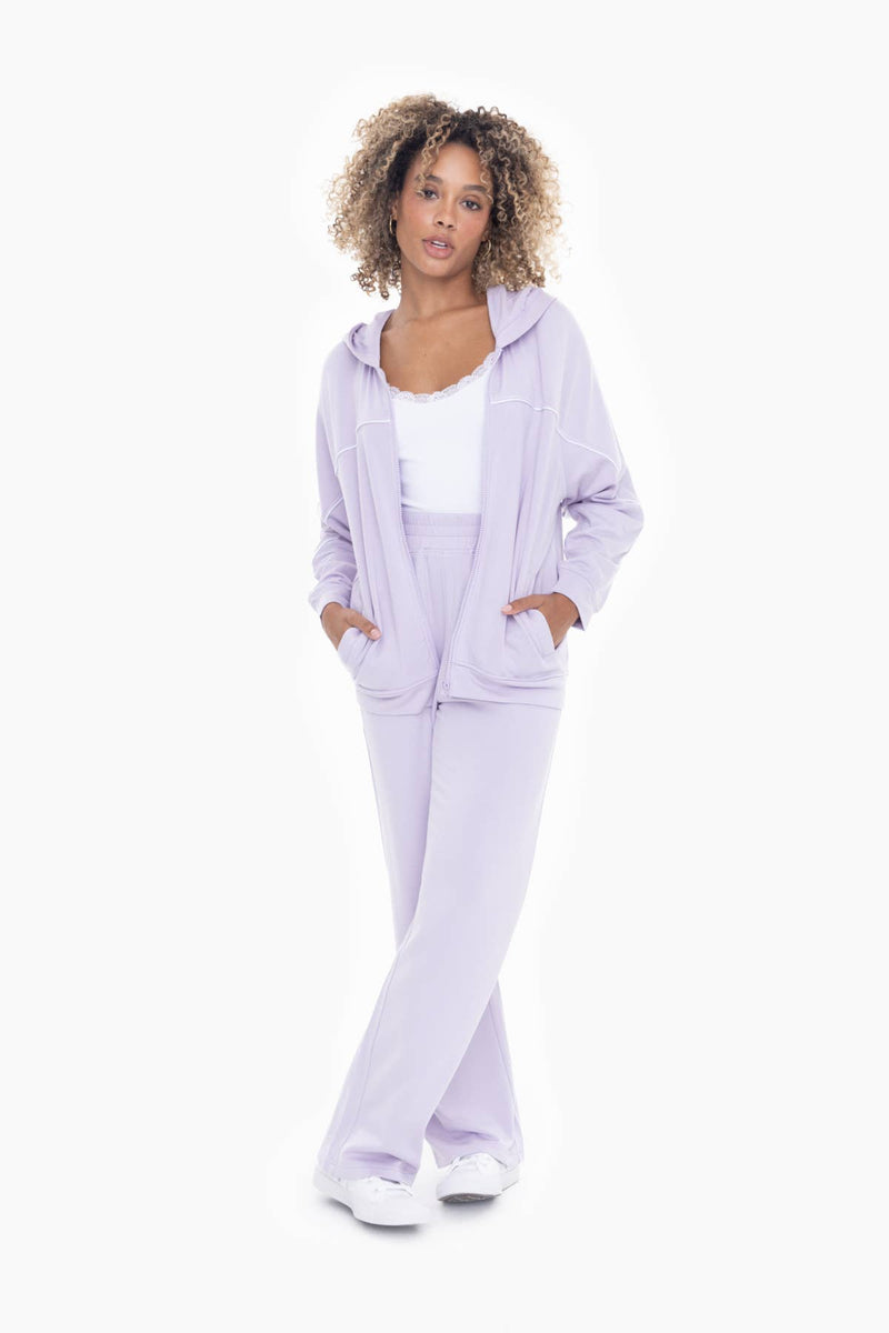 Lilac Dolman Sleeve Fleece Hoodie