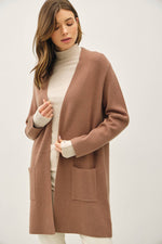 Open Front Cocoa Knit Sweater Coat