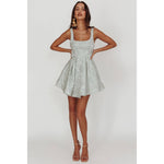 A-Line Textured Sage Mini Dress