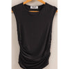 Black Cap Sleeve Ruched Detail Top