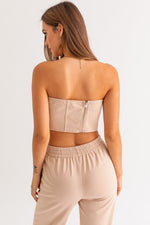 Beige Corset Tube Top