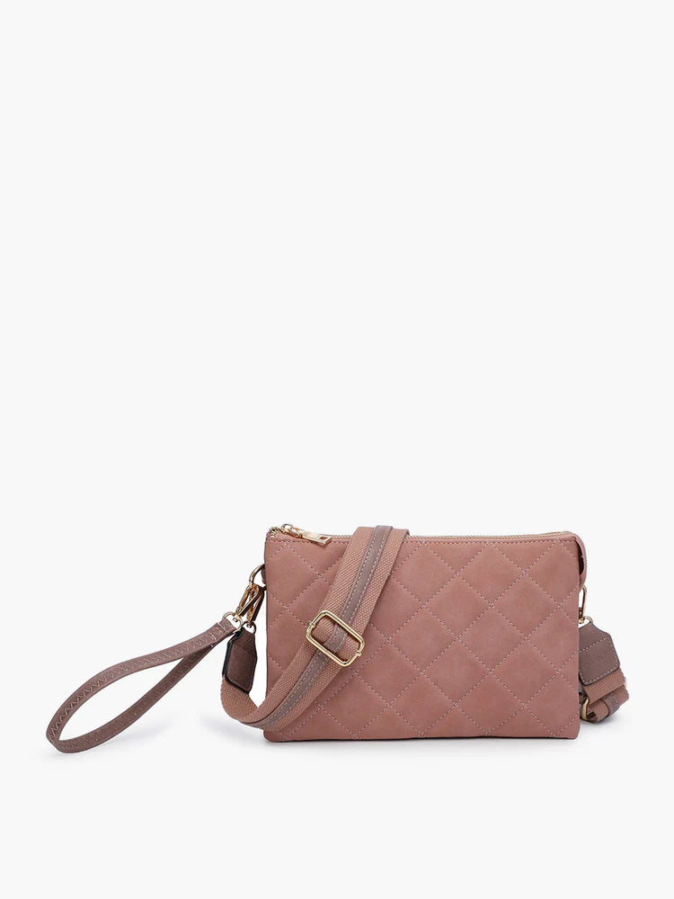 Izzy Quilted Mauve Crossbody Bag