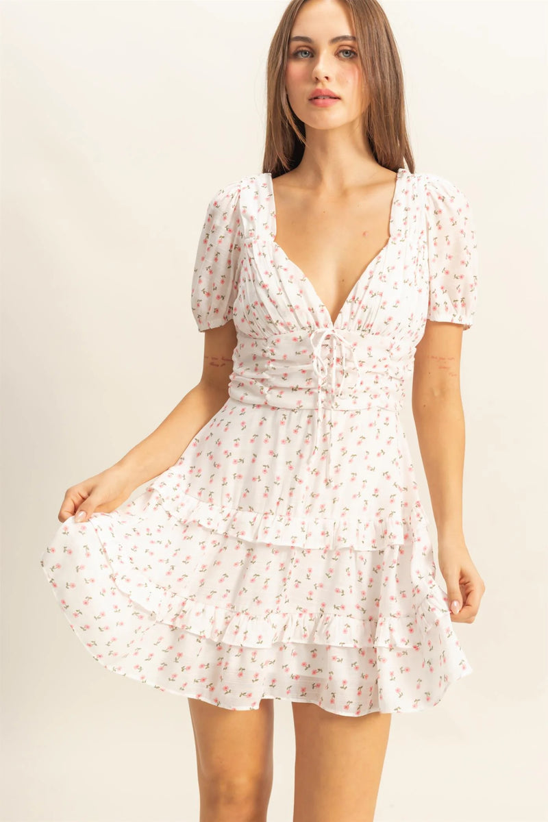 Floral White Dress