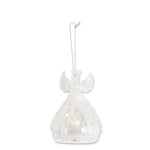 Small LED Glass Angel with Clear Beads