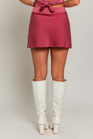Poppy Rose Pink Mini Skirt