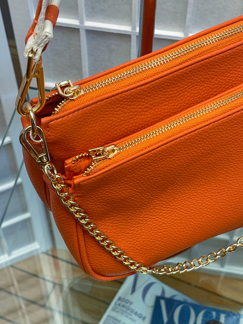 Alexa Faux Leather Double Bag W strap