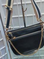 Alexa Faux Leather Double Bag W strap