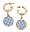 Gingham Drop Hoop Earrings