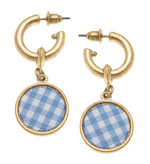 Gingham Drop Hoop Earrings