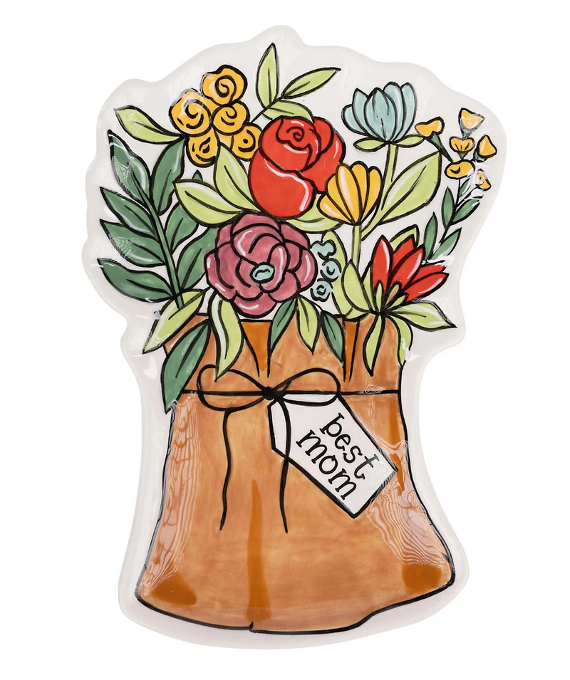 Best Mom Bouquet Trinket Tray
