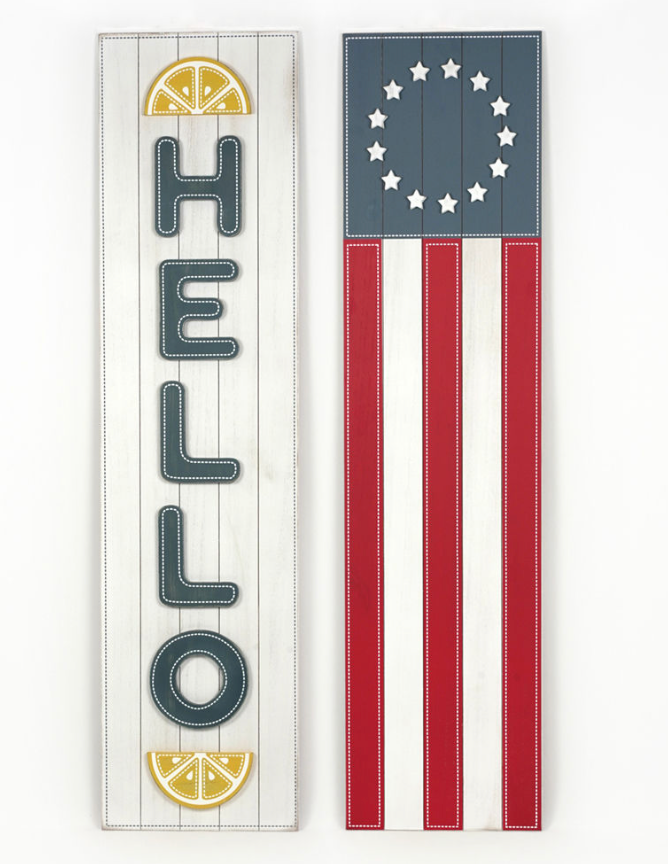 Independece Day Theme Reversible Wood Sign