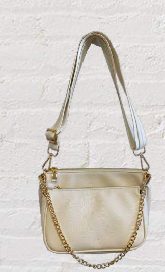 Alexa Faux Leather Double Bag W strap