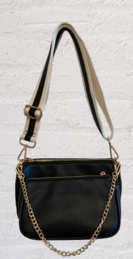 Alexa Faux Leather Double Bag W strap