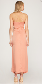 Rose Cami Cowl Neck Satin Maxi Dress
