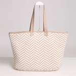 Herringbone Fuzzy Tote Bag