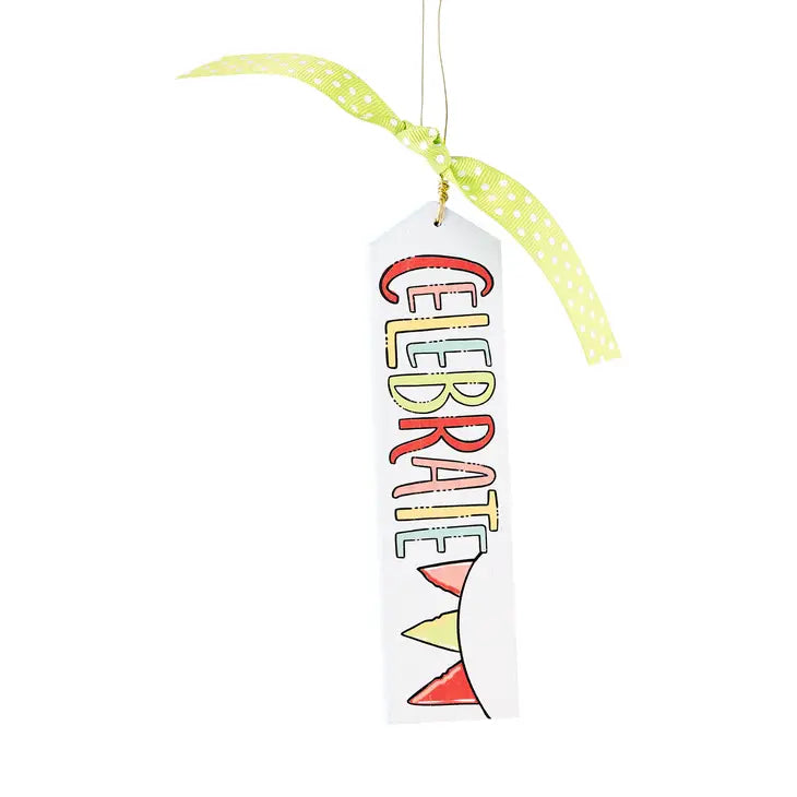 "Celebrate" Wood Gift Tag