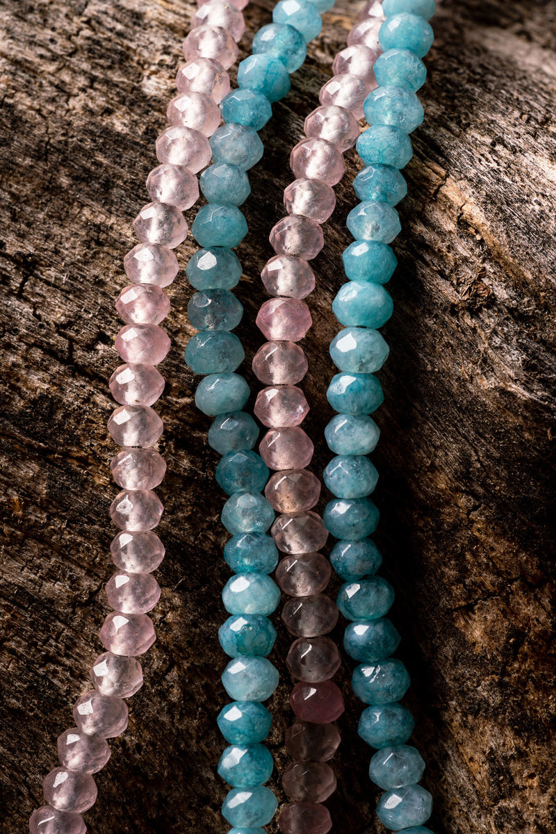 8mm Aqua Jade Natural Gemstone Bracelet (2 Styles)