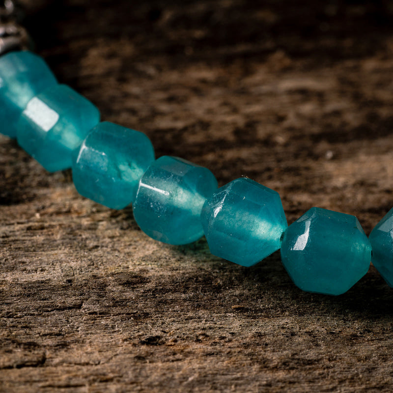 8mm Aqua Jade Natural Gemstone Bracelet (2 Styles)