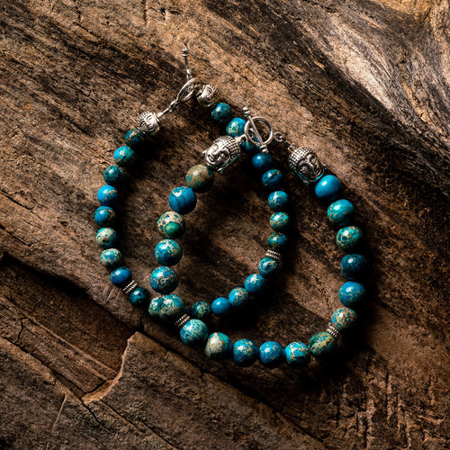 Sea Sediment Jasper Natural Gemstone Bracelet (2 Sizes)