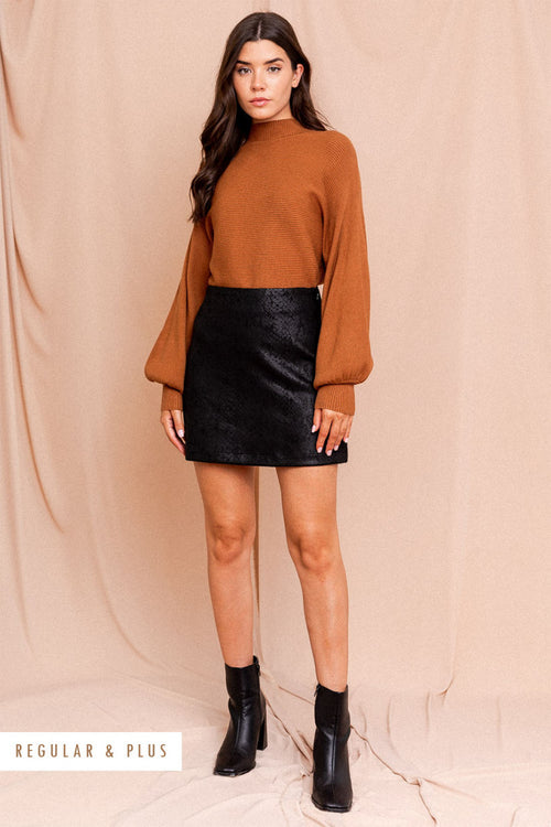 Black Snake Print Mini Skirt (S-3XL)