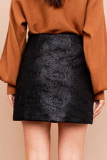 Black Snake Print Mini Skirt (S-3XL)