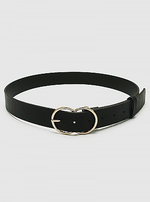 Black and Gold Buckle Leatherette Belt