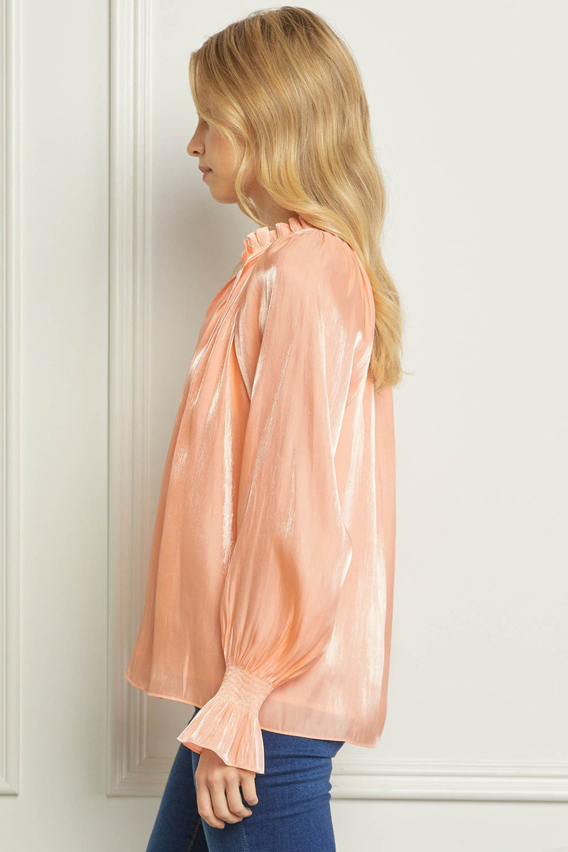 Peach Iridescent Long Sleeve Top