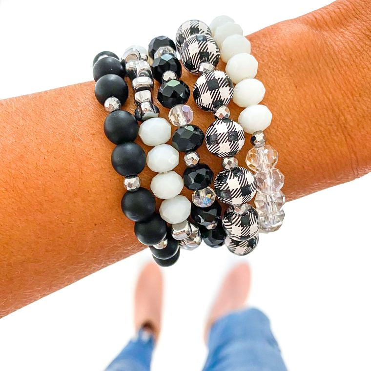 Black Christmas Buffalo Plaid Bracelets