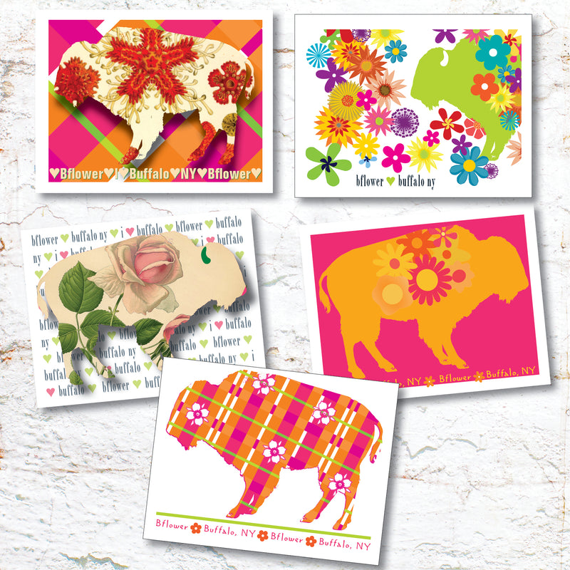 Garden Walk Flowers note card set | Buffalo Gal